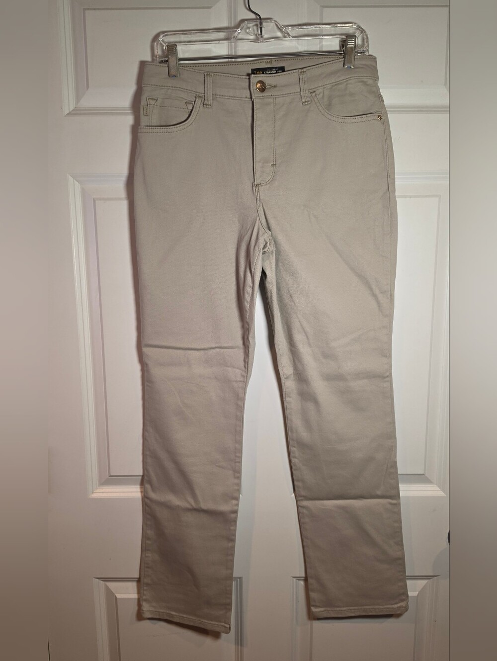 Lee Relaxed Fit Straight Leg Instantly Slims Tan Womens Pants Size 8